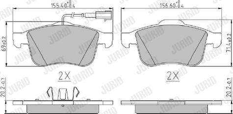 Jurid 573173J - Kit de plaquettes de frein, frein à disque cwaw.fr