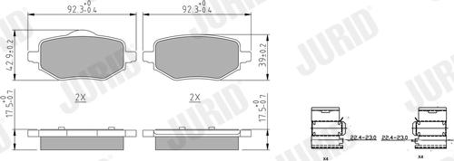 Jurid 573899J - Kit de plaquettes de frein, frein à disque cwaw.fr