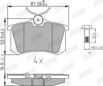 Jurid 573847J - Kit de plaquettes de frein, frein à disque cwaw.fr