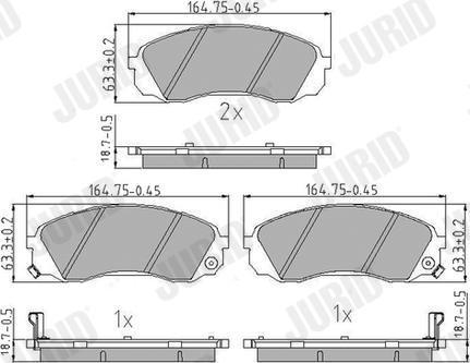 Jurid 573864J - Kit de plaquettes de frein, frein à disque cwaw.fr