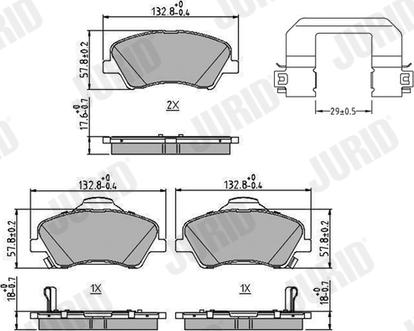 Jurid 573815J - Kit de plaquettes de frein, frein à disque cwaw.fr