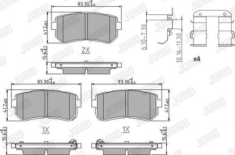 Jurid 573830J - Kit de plaquettes de frein, frein à disque cwaw.fr