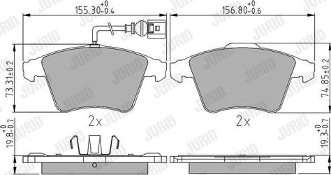 Jurid 573391J - Kit de plaquettes de frein, frein à disque cwaw.fr