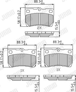 Jurid 573393J - Kit de plaquettes de frein, frein à disque cwaw.fr