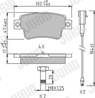 Jurid 573345J - Kit de plaquettes de frein, frein à disque cwaw.fr