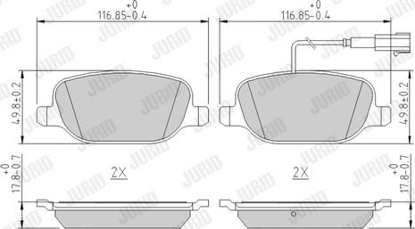 Jurid 573348J - Kit de plaquettes de frein, frein à disque cwaw.fr