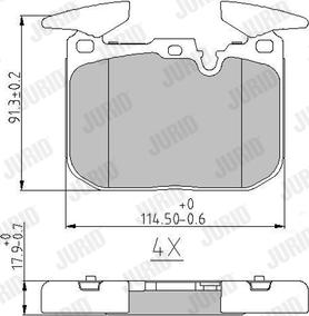 Jurid 573355J - Kit de plaquettes de frein, frein à disque cwaw.fr