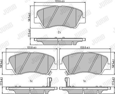 Jurid 573368J - Kit de plaquettes de frein, frein à disque cwaw.fr