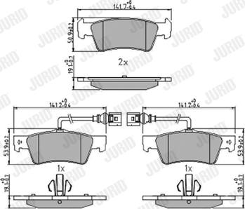 Jurid 573301J - Kit de plaquettes de frein, frein à disque cwaw.fr