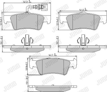 Jurid 573303J - Kit de plaquettes de frein, frein à disque cwaw.fr