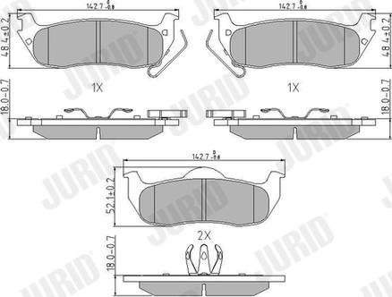 Jurid 573319J - Kit de plaquettes de frein, frein à disque cwaw.fr