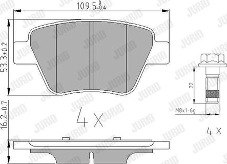 Jurid 573312J - Kit de plaquettes de frein, frein à disque cwaw.fr