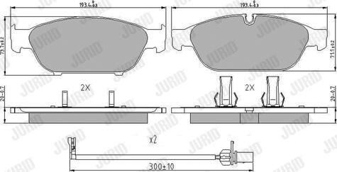 Jurid 573381J - Kit de plaquettes de frein, frein à disque cwaw.fr