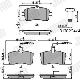 Jurid 573382J - Kit de plaquettes de frein, frein à disque cwaw.fr