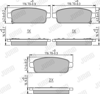 Jurid 573335J - Kit de plaquettes de frein, frein à disque cwaw.fr