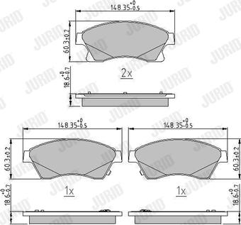 Jurid 573332J - Kit de plaquettes de frein, frein à disque cwaw.fr