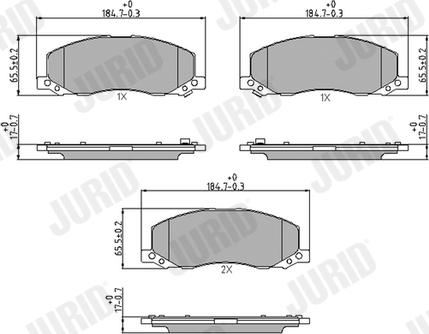 Jurid 573326J - Kit de plaquettes de frein, frein à disque cwaw.fr