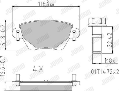 Jurid 573320J - Kit de plaquettes de frein, frein à disque cwaw.fr