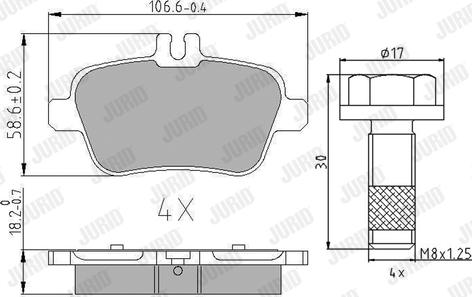 Jurid 573370J - Kit de plaquettes de frein, frein à disque cwaw.fr