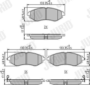 Jurid 573371J - Kit de plaquettes de frein, frein à disque cwaw.fr