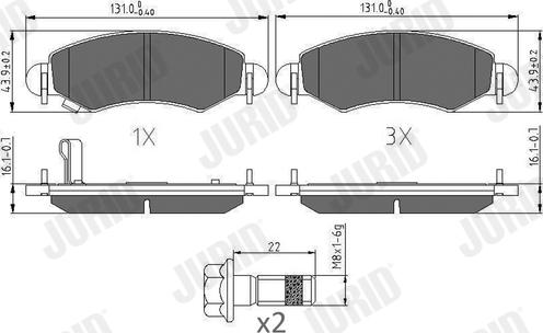 Jurid 573378J - Kit de plaquettes de frein, frein à disque cwaw.fr