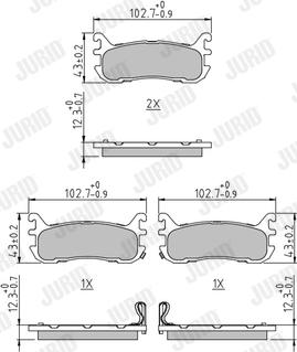 Jurid 573373J - Kit de plaquettes de frein, frein à disque cwaw.fr