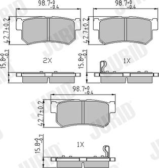 Jurid 573377J - Kit de plaquettes de frein, frein à disque cwaw.fr