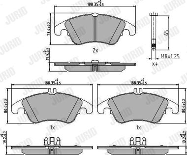 Jurid 573291J - Kit de plaquettes de frein, frein à disque cwaw.fr