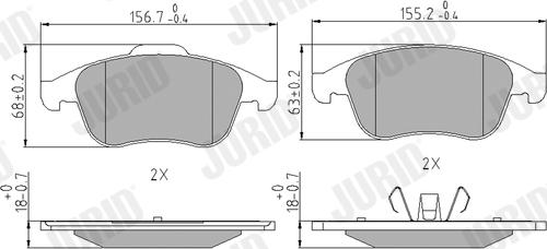 Jurid 573243J - Kit de plaquettes de frein, frein à disque cwaw.fr