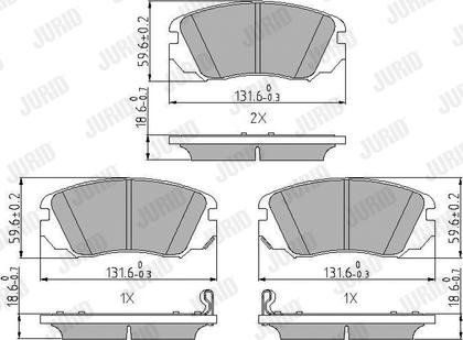 Jurid 573269J - Kit de plaquettes de frein, frein à disque cwaw.fr