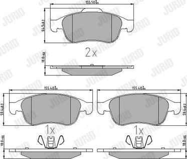 Jurid 573268J - Kit de plaquettes de frein, frein à disque cwaw.fr