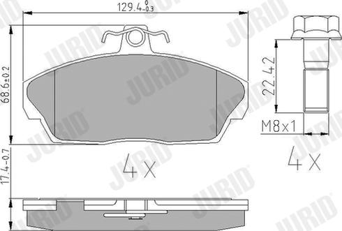 Jurid 573203J - Kit de plaquettes de frein, frein à disque cwaw.fr