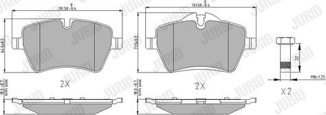 Jurid 573234J - Kit de plaquettes de frein, frein à disque cwaw.fr