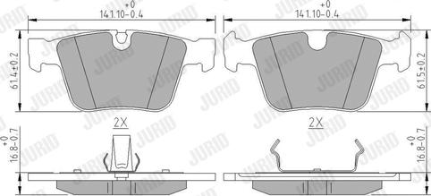 Jurid 573232J - Kit de plaquettes de frein, frein à disque cwaw.fr