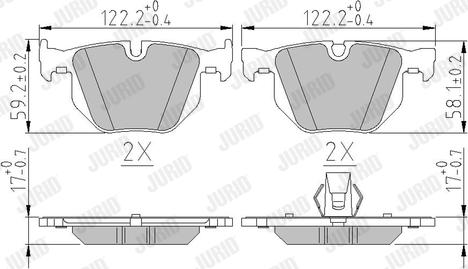 Jurid 573224J - Kit de plaquettes de frein, frein à disque cwaw.fr