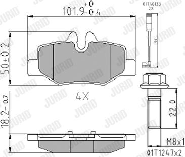 Jurid 573222J - Kit de plaquettes de frein, frein à disque cwaw.fr