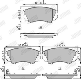 Jurid 573270J - Kit de plaquettes de frein, frein à disque cwaw.fr