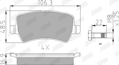 Jurid 573748J - Kit de plaquettes de frein, frein à disque cwaw.fr