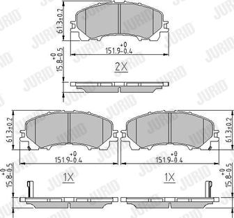 Jurid 573789J - Kit de plaquettes de frein, frein à disque cwaw.fr