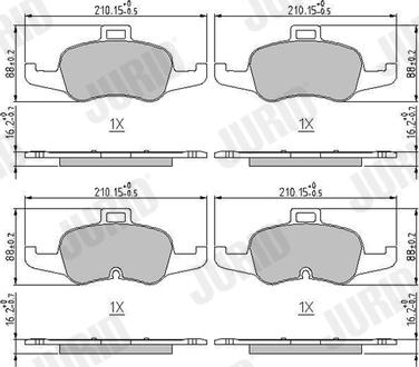 Jurid 573786J - Kit de plaquettes de frein, frein à disque cwaw.fr