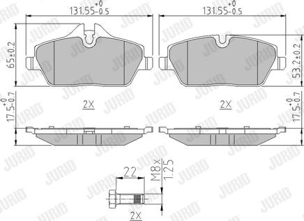 Jurid 573733J - Kit de plaquettes de frein, frein à disque cwaw.fr