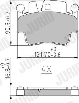 Jurid 573725J - Kit de plaquettes de frein, frein à disque cwaw.fr