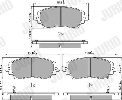 Jurid 573720J - Kit de plaquettes de frein, frein à disque cwaw.fr