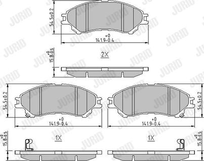 Jurid 573777J - Kit de plaquettes de frein, frein à disque cwaw.fr