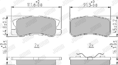 Jurid 572498J - Kit de plaquettes de frein, frein à disque cwaw.fr