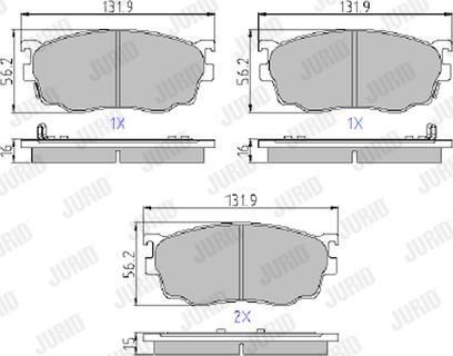 Jurid 572444J - Kit de plaquettes de frein, frein à disque cwaw.fr