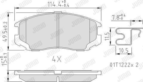 Jurid 572441J - Kit de plaquettes de frein, frein à disque cwaw.fr