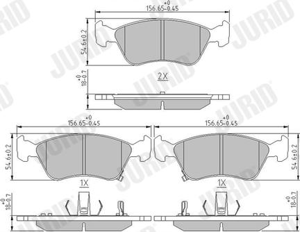 Jurid 572400J - Kit de plaquettes de frein, frein à disque cwaw.fr