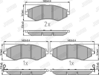 Jurid 572407J - Kit de plaquettes de frein, frein à disque cwaw.fr