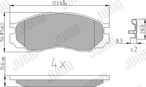 Jurid 572419J - Kit de plaquettes de frein, frein à disque cwaw.fr